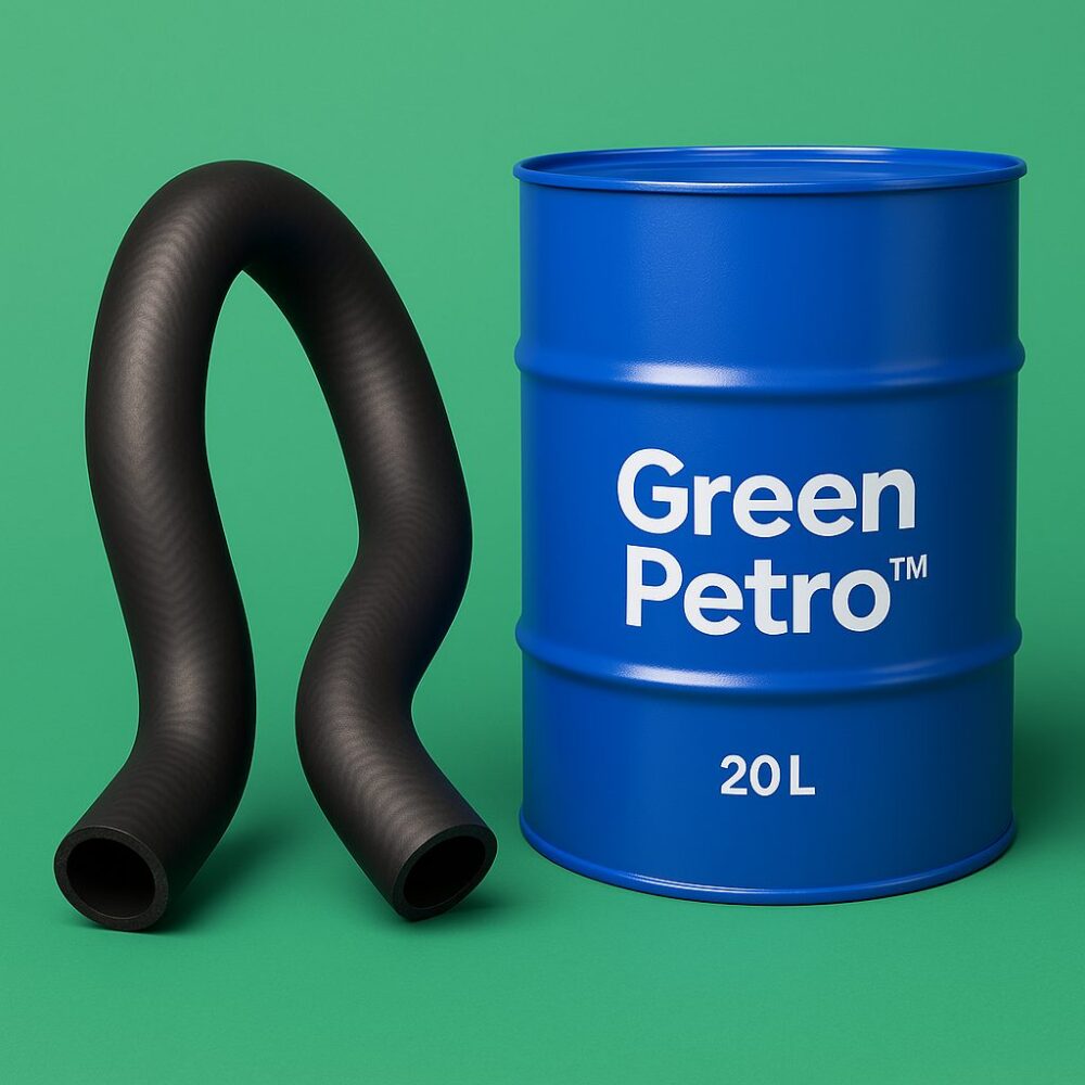 Scientist pouring water-based mold release agent in lab for eco-friendly manufacturing at Green Petro