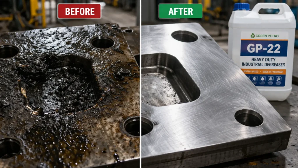heavy duty industrial degreaser before after cleaning industrial surface