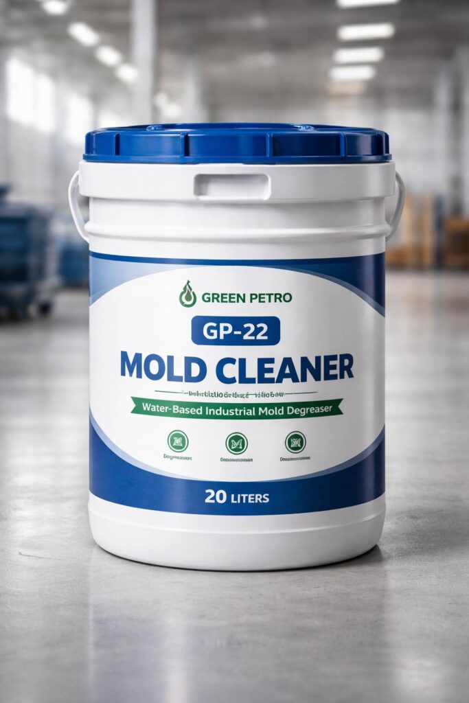 GP-22 Mold Cleaner industrial use showing clean mold surface after residue removal